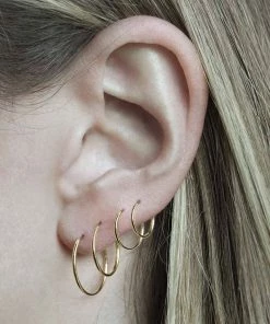 End Of Line 9K Gold Hoops - 11mm