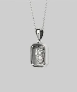 CLASSICS HEART KEEPER. Anatomical Heart Under Glass Necklace - Silver Necklaces & Chains