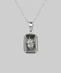 CLASSICS HEART KEEPER. Anatomical Heart Under Glass Necklace - Silver Necklaces & Chains