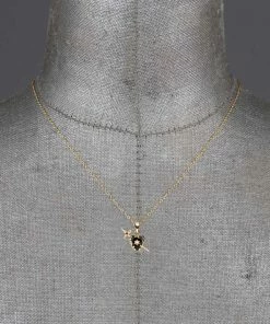 CLASSICS Necklaces & Chains DEVOTION. Black Heart & Sword Gold Necklace