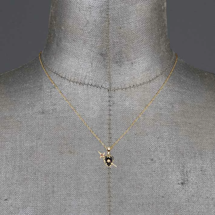 CLASSICS Necklaces & Chains DEVOTION. Black Heart & Sword Gold Necklace 2 CLASSICS Necklaces & Chains DEVOTION. Black Heart & Sword Gold Necklace