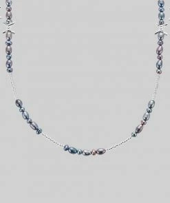 SS22 DIVINE. Barbed Wire & Black Pearl Sunglasses Chain - Silver New In