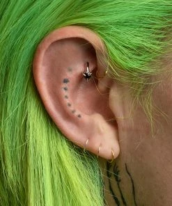 CLASSICS Earrings HEART & SOUL. Black Spinel Heart Clicker Ring - Silver