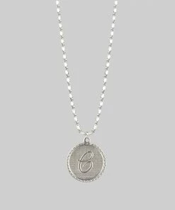 End Of Line Initial Medallion Silver Necklace (A - M)
