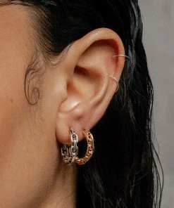 SS22 RESOLUTE. Chunky Chain Hoop Earrings - Gold