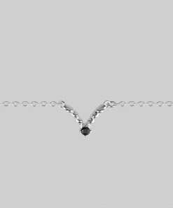 CLASSICS CUPID. Black Spinel Chevron Collar - Silver Necklaces & Chains