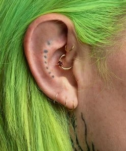 CLASSICS HEART & SOUL. Garnet Heart Septum Clicker Ring - Gold Earrings