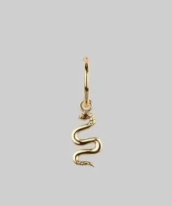 CLASSICS DIVINITY. Garnet Snake Hoop Earrings - Gold