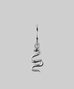 CLASSICS DIVINITY. Garnet Snake Hoop Earrings - Silver 9 CLASSICS DIVINITY. Garnet Snake Hoop Earrings - Silver