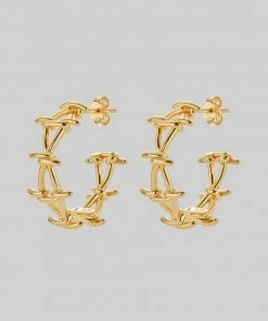 SS22 BEYOND. Barbed Wire Hoop Earrings - Gold