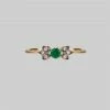 CLASSICS ENCHANTE. Green Quartz Gold Leaf Detailed Ring