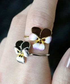 End Of Line FERVOR. Purple Pansy Silver Ring Rings