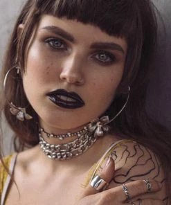 End Of Line BLOOM. Floral Hoop Earrings - Silver