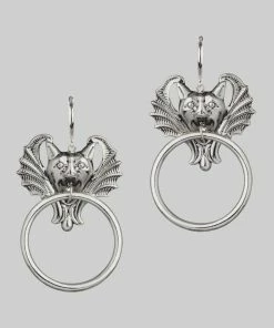 CLASSICS DRAKKAR. Gargoyle Knocker Hoop Earrings - Silver