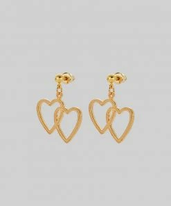 SS22 FOLLOW ME. Mini Heart Drop Earrings - Gold