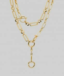 SS22 CRUSH. Multi Clasp Mess Chain - Gold