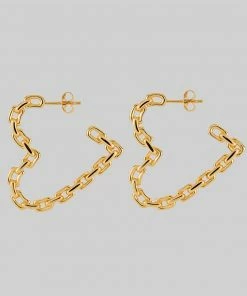 SS22 The Chain Heart Hoops - Gold Earrings