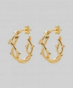 SS22 REVIVAL. Thorn Hoops Earrings - Gold
