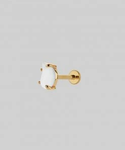 SS22 Earrings Yin & Yang Gemstone Stud Earring - Gold