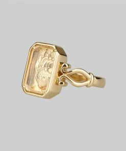 CLASSICS Rings HEART KEEPER. Anatomical Heart Under Glass Ring - Gold