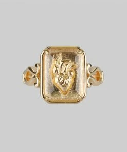 CLASSICS Rings HEART KEEPER. Anatomical Heart Under Glass Ring - Gold