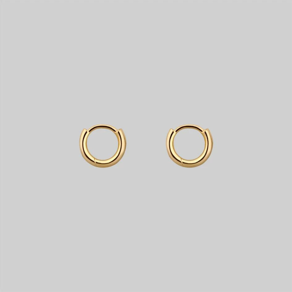 CLASSICS Simple Gold Clicker Hoop Earrings - 10mm 1 CLASSICS Simple Gold Clicker Hoop Earrings - 10mm