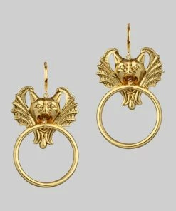 CLASSICS DRAKKAR. Gargoyle Knocker Hoop Earrings - Gold