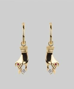 CLASSICS MILDRED. Disembodied Hand Hoop Earrings - Gold
