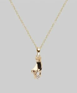 CLASSICS MILDRED. Disembodied Hand Gold Necklace