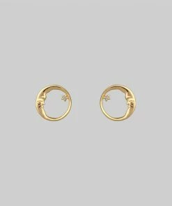 CLASSICS TWILIGHT. Moon Crescent & Star Earrings - Gold