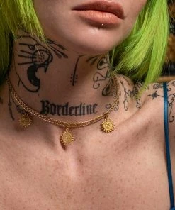 CLASSICS LUMI. Sun Face Multi Charm Collar Necklace - Gold