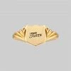 End Of Line TAKEN. Shield Signet Ring - Gold