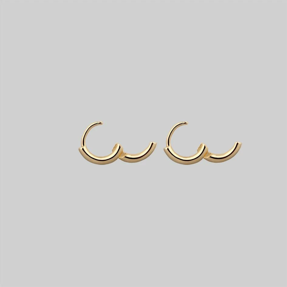 CLASSICS Simple Gold Clicker Hoop Earrings - 10mm 2 CLASSICS Simple Gold Clicker Hoop Earrings - 10mm