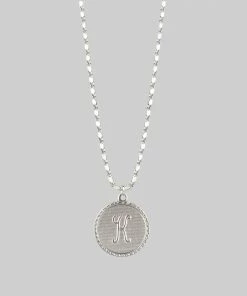 End Of Line Initial Medallion Silver Necklace (A - M)