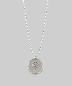 End Of Line Necklaces & Chains Initial Medallion Silver Necklace (N - Z)