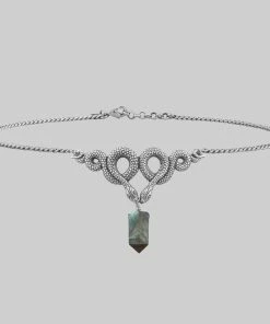 CLASSICS Necklaces & Chains A DARK LURE. Snake & Labradorite Gemstone Chain Choker