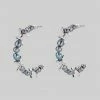 SS22 RUTHLESS. Barbed Wire & Black Pearl Large Hoop Earrings - Silver