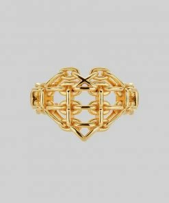 SS22 The Supreme Heart Chain Ring - Gold