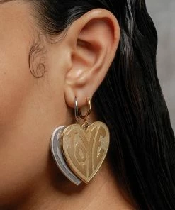 SS22 FREEDOM. Love Heart Hoop Earrings - Gold