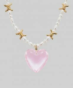 SS22 HEART OF STONE. Barbed Wire & Ivory Pearl Necklace - Gold