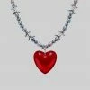 SS22 HEART OF STONE. Barbed Wire & Black Pearl Necklace - Silver Necklaces & Chains