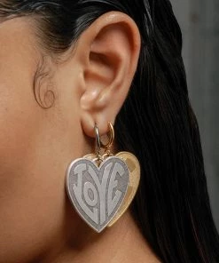 SS22 FREEDOM. Love Heart Hoop Earrings - Silver 6 SS22 FREEDOM. Love Heart Hoop Earrings - Silver