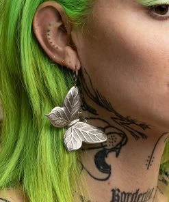 CLASSICS NEW DAWN. Huge Butterfly Hoop Earrings - Silver