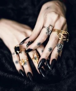 HALLOWEEN 2021 Rings TEMPLE OF CHAMBERS. Garnet CZ Cathedral Ring - Gold