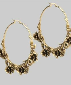 CLASSICS LAVISH. Wild Rose Hoop Earrings - Gold