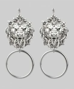CLASSICS ANWAR. Lion Knocker Earrings - Silver