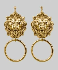 CLASSICS ANWAR. Lion Knocker Earrings - Gold