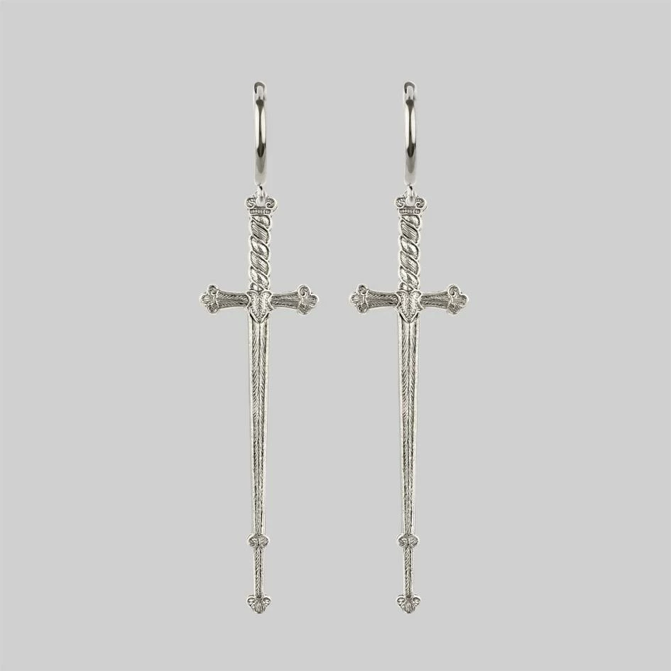 CLASSICS MERCY. Sword Hoop Earrings - Silver 1 CLASSICS MERCY. Sword Hoop Earrings - Silver