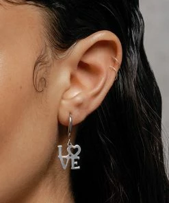 SS22 Make Love Not War Hoop Earrings - Silver