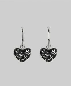 CLASSICS MEMENTO MORI. Heart Hoop Earrings - Silver
